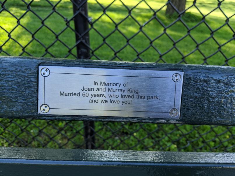 I saw this bench in Central Park