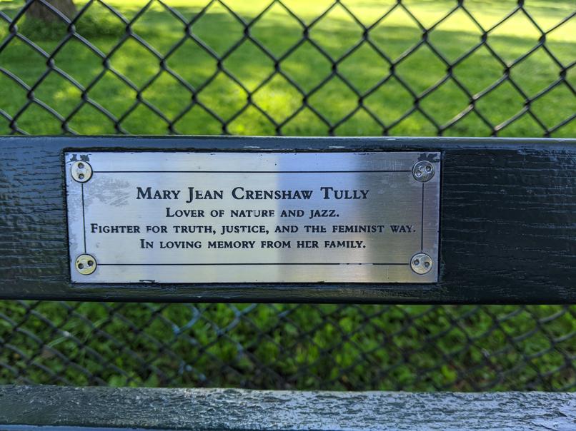 I saw this bench in Central Park