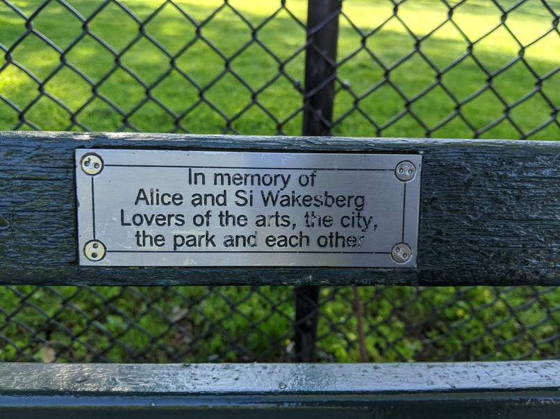 I saw this bench in Central Park