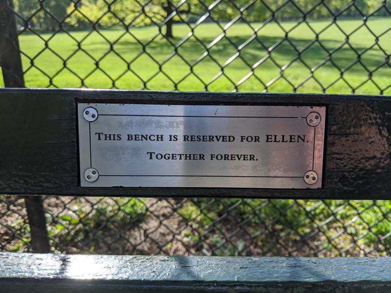 I saw this bench in Central Park