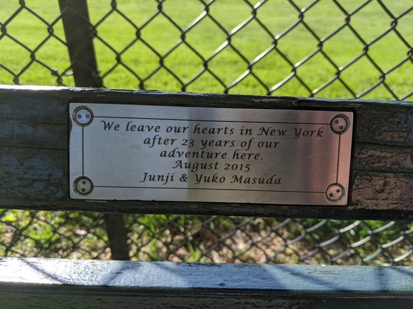 I saw this bench in Central Park