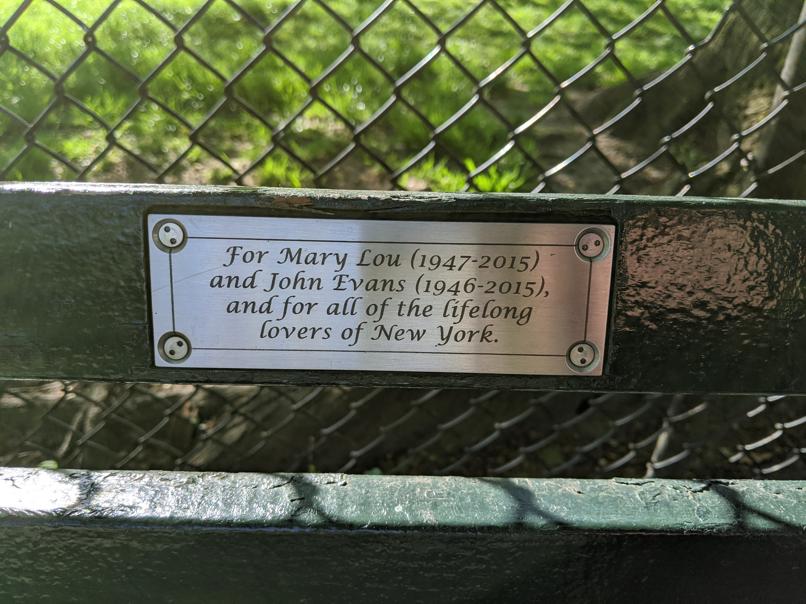 I saw this bench in Central Park