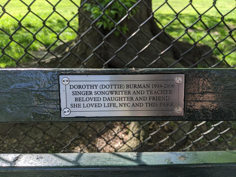 I saw this bench in Central Park