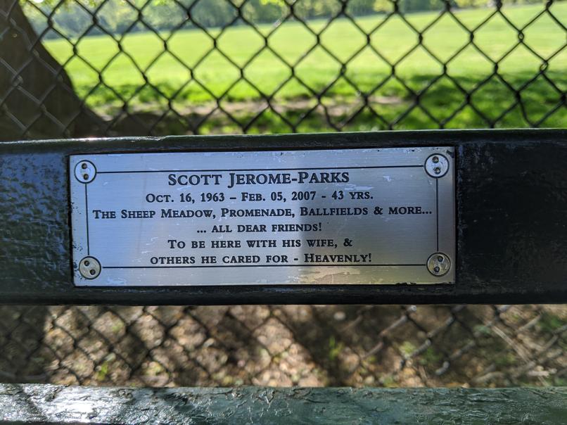 I saw this bench in Central Park