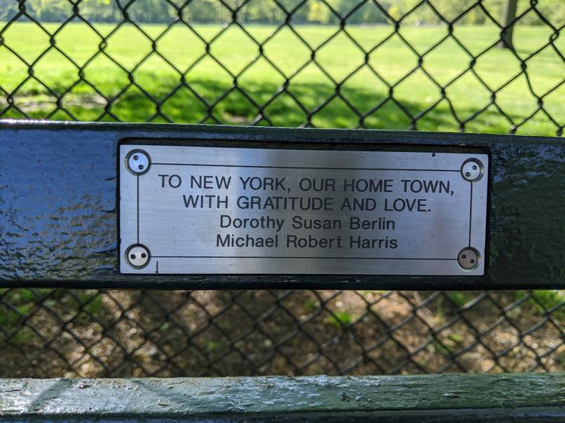 I saw this bench in Central Park