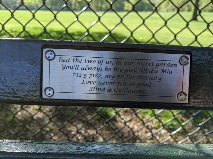 I saw this bench in Central Park