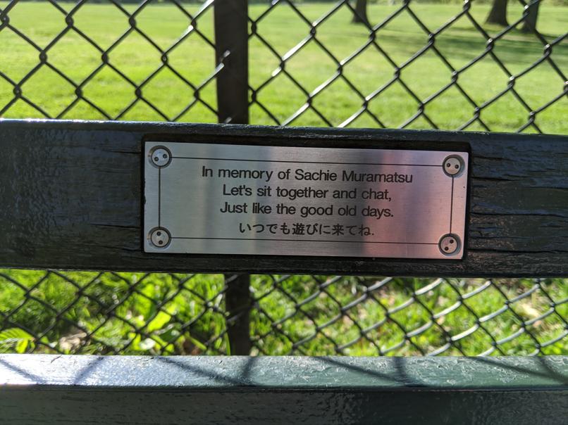 I saw this bench in Central Park