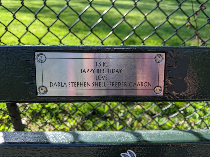 I saw this bench in Central Park