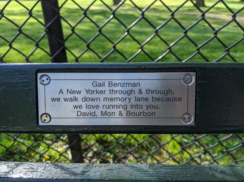 I saw this bench in Central Park