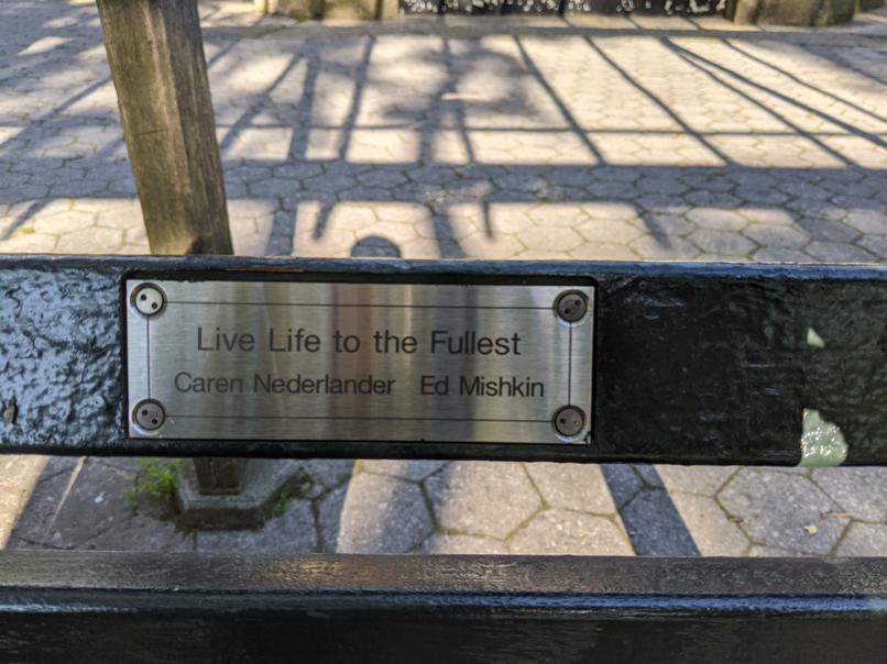 I saw this bench in Central Park