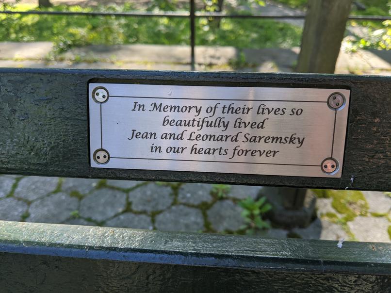 I saw this bench in Central Park