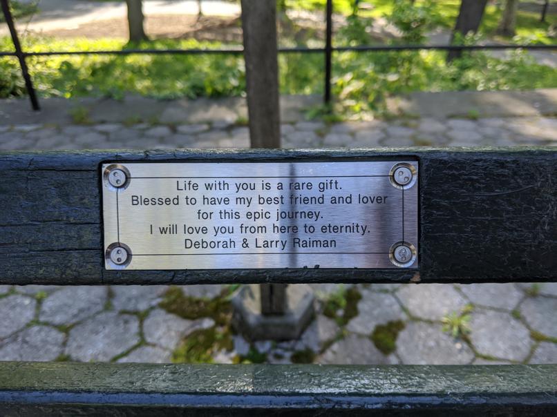 I saw this bench in Central Park