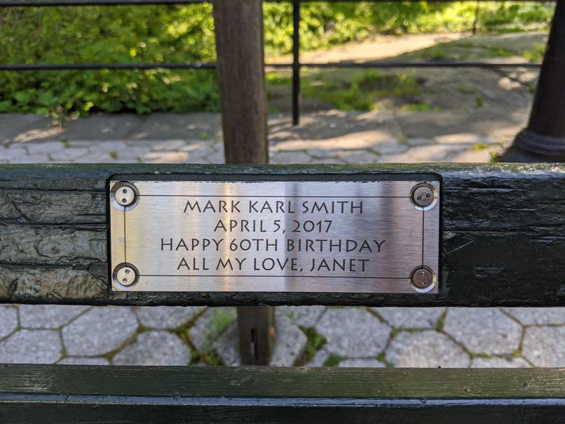 I saw this bench in Central Park