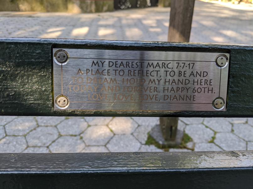 I saw this bench in Central Park