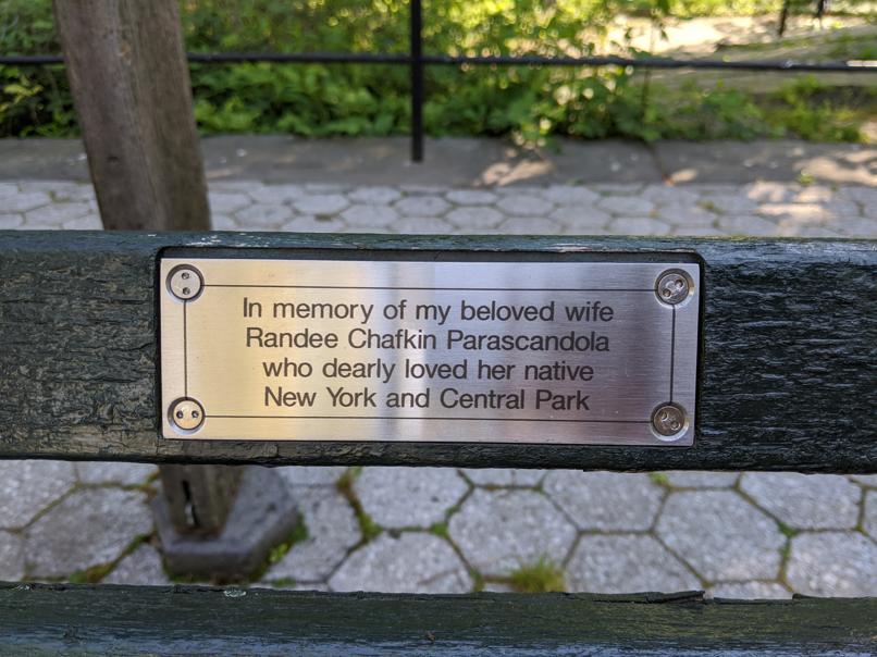 I saw this bench in Central Park