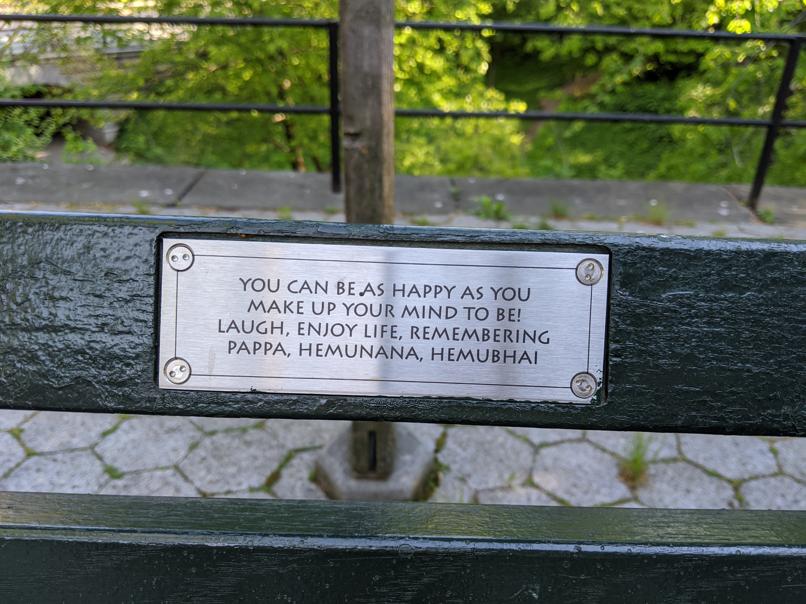 I saw this bench in Central Park