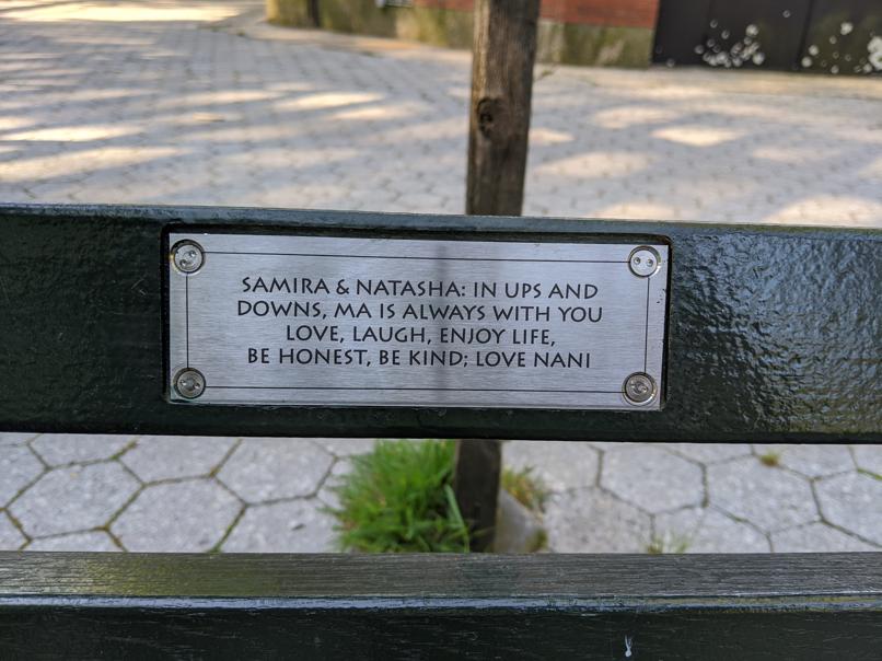 I saw this bench in Central Park