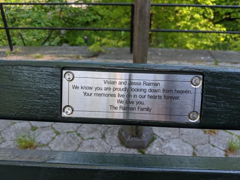 I saw this bench in Central Park