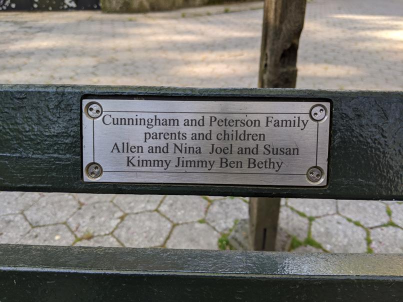 I saw this bench in Central Park