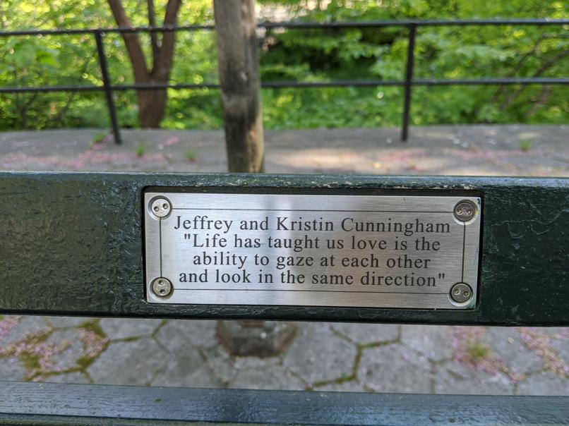 I saw this bench in Central Park