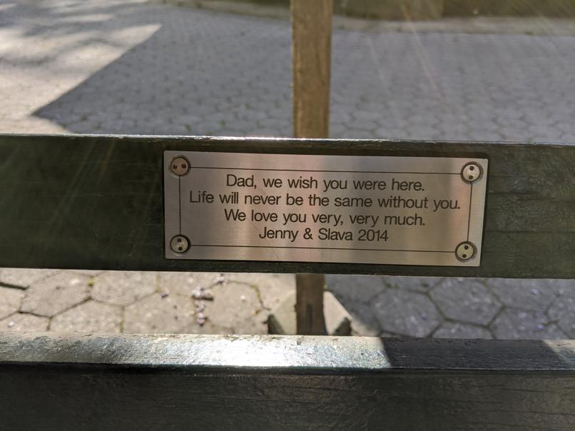 I saw this bench in Central Park