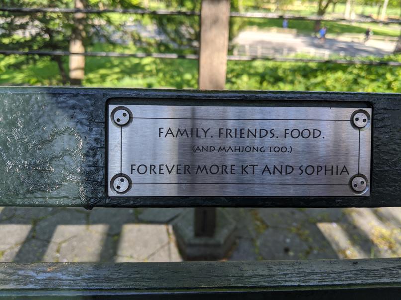 I saw this bench in Central Park