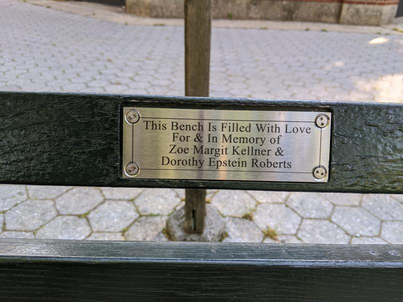 I saw this bench in Central Park