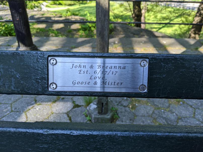 I saw this bench in Central Park