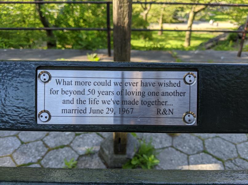 I saw this bench in Central Park