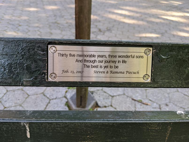 I saw this bench in Central Park