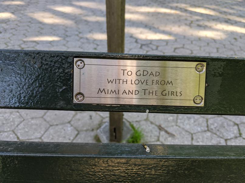 I saw this bench in Central Park