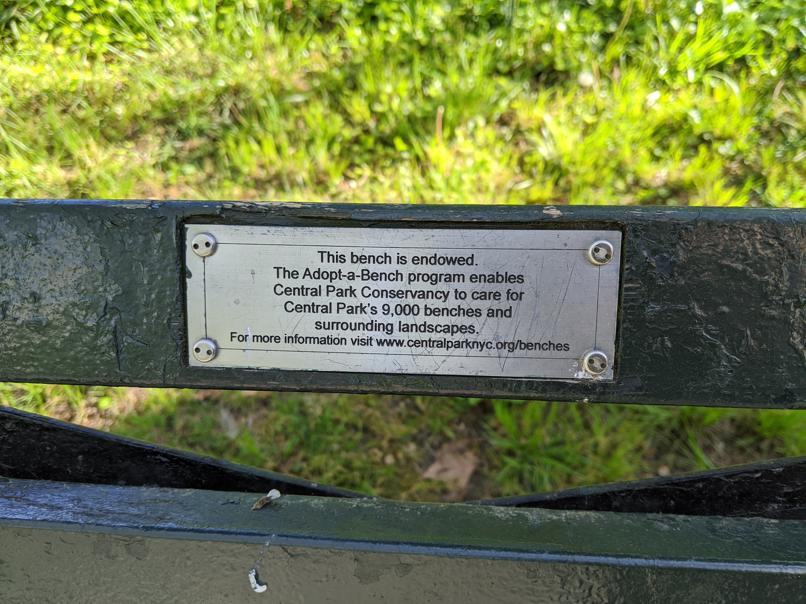 I saw this bench in Central Park