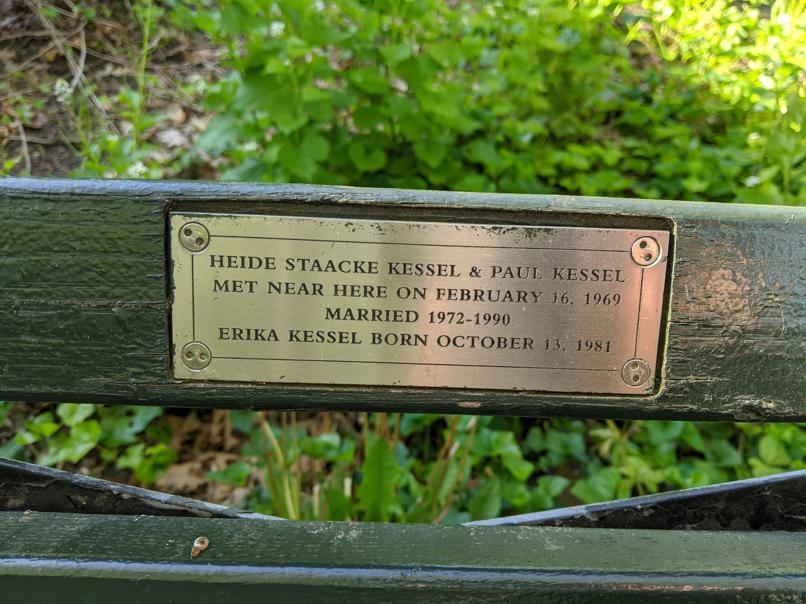 I saw this bench in Central Park