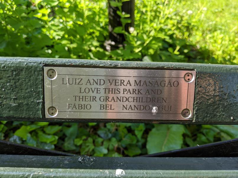 I saw this bench in Central Park