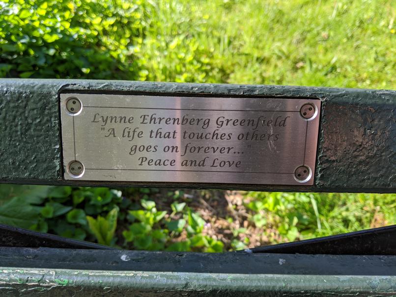 I saw this bench in Central Park