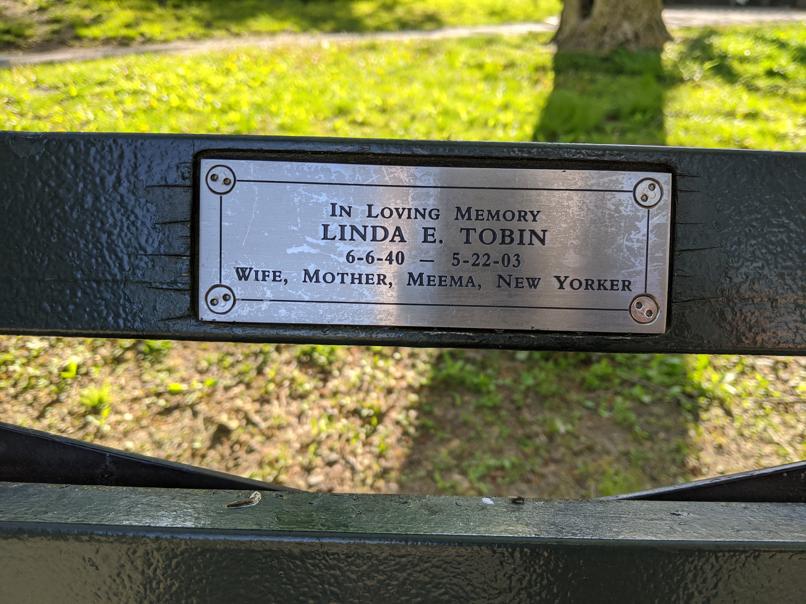 I saw this bench in Central Park