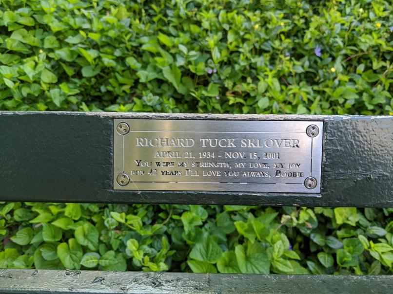 I saw this bench in Central Park