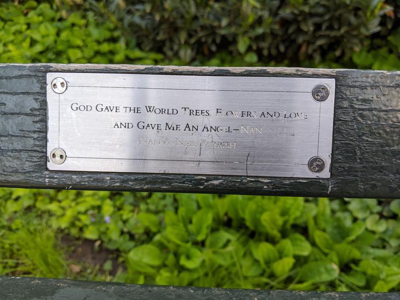 I saw this bench in Central Park