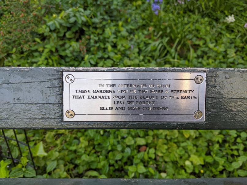 I saw this bench in Central Park