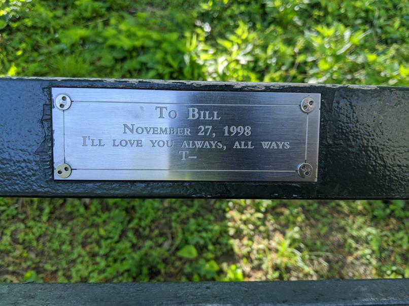 I saw this bench in Central Park