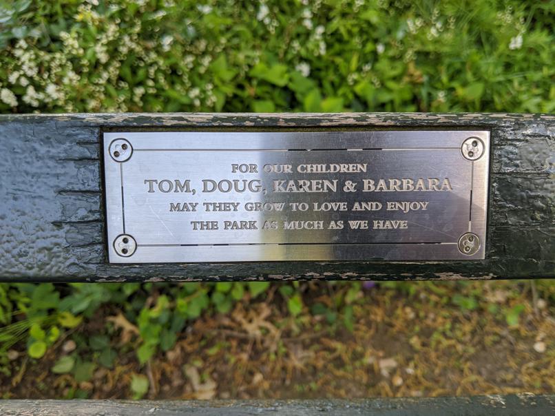 I saw this bench in Central Park