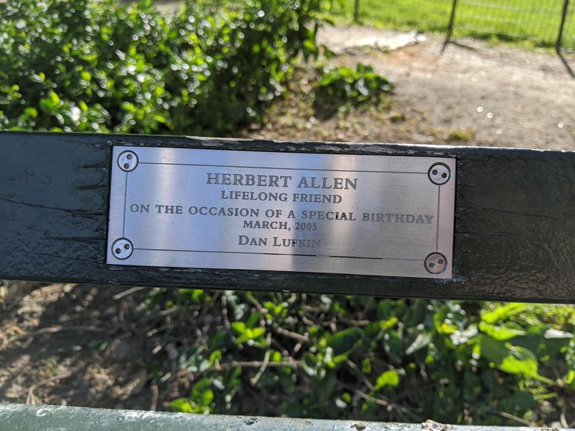 I saw this bench in Central Park