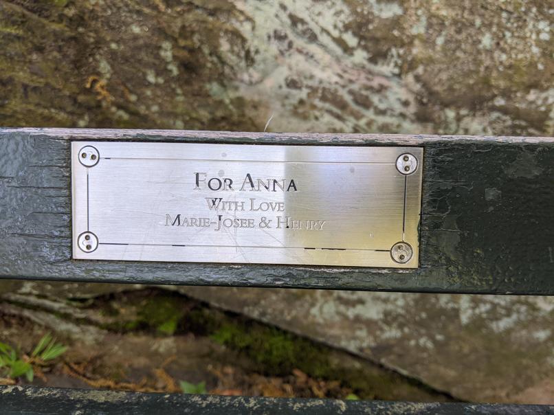 I saw this bench in Central Park