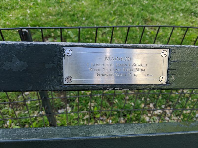 I saw this bench in Central Park