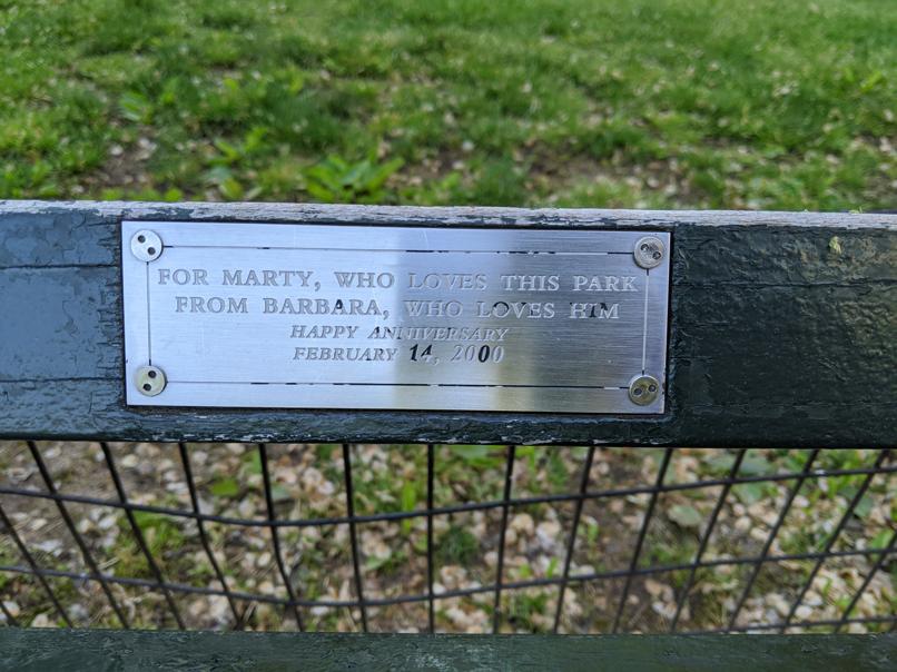 I saw this bench in Central Park