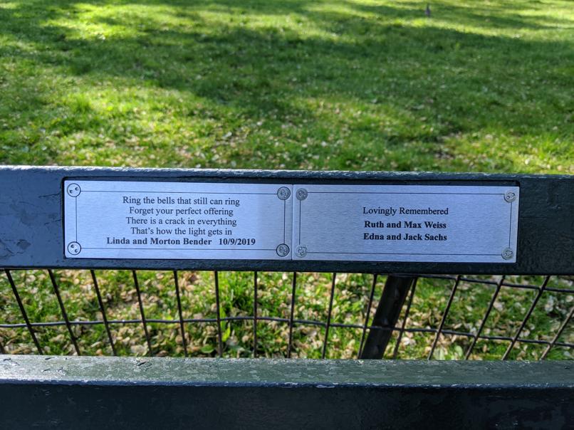 I saw this bench in Central Park