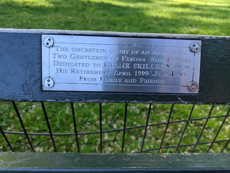 I saw this bench in Central Park