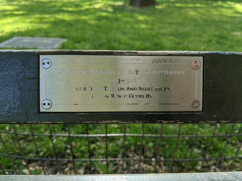 I saw this bench in Central Park