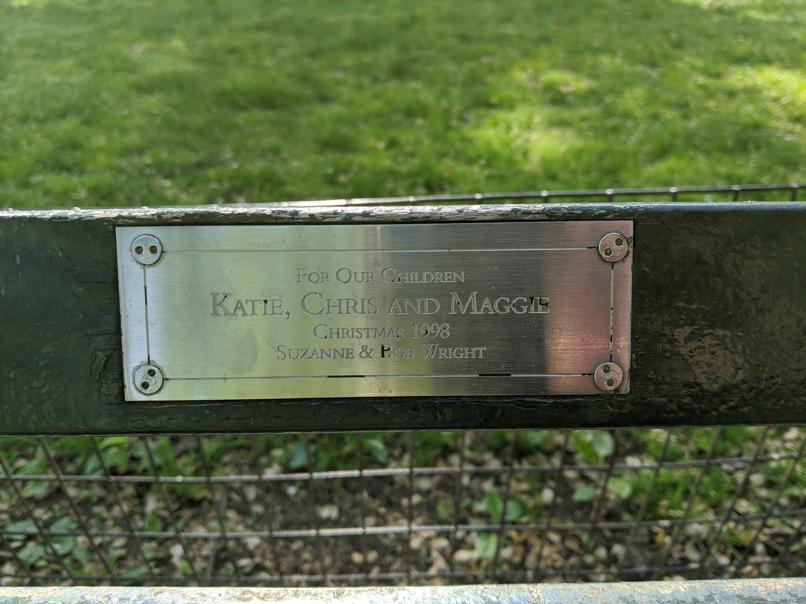 I saw this bench in Central Park