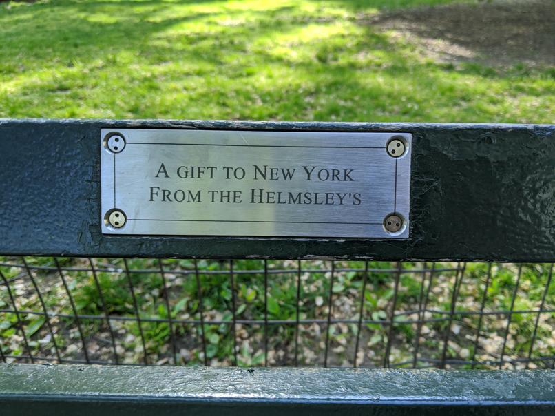 I saw this bench in Central Park